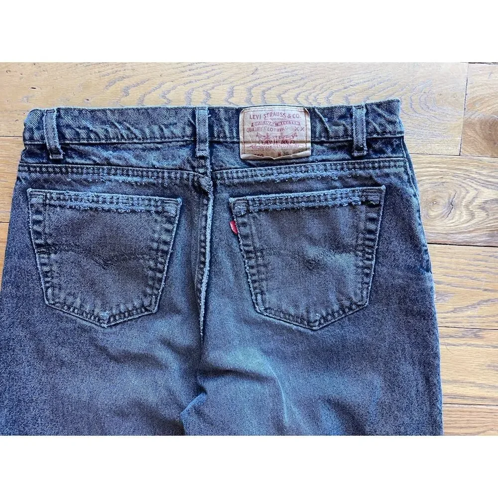 Vintage 1991 USA Levi’s Black Relaxed Fit Jeans W35 L34 Distressed 100% Cotton